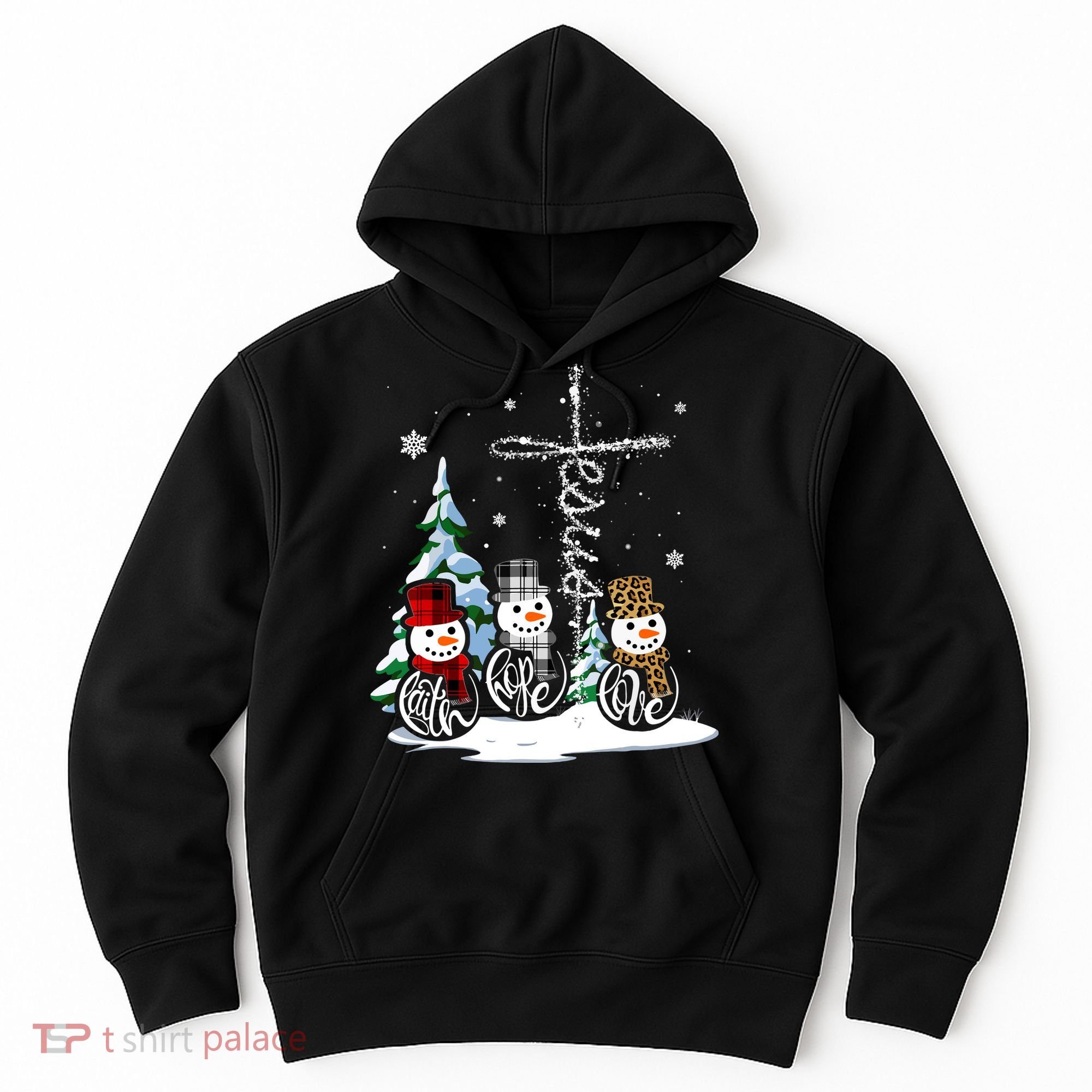 Merry Christmas Faith Hope Love Christmas Snowmen Gift Hoodie