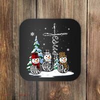 Merry Christmas Faith Hope Love Christmas Snowmen Gift Coaster thumb 0