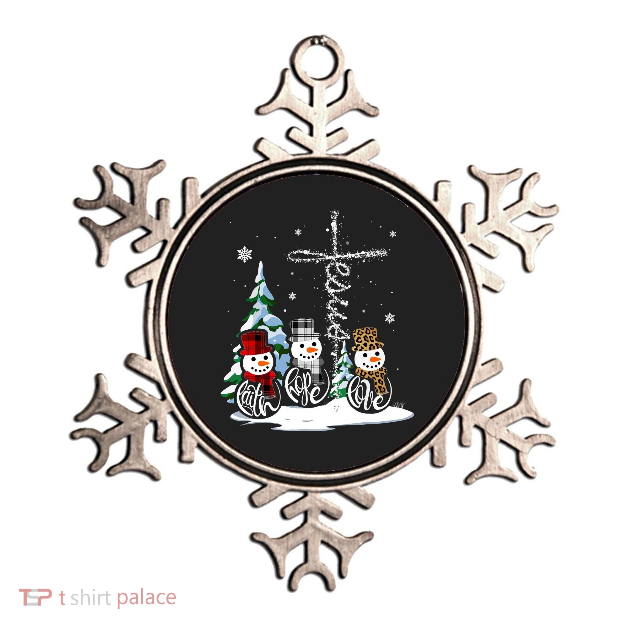Merry Christmas Faith Hope Love Christmas Snowmen Gift Ornament