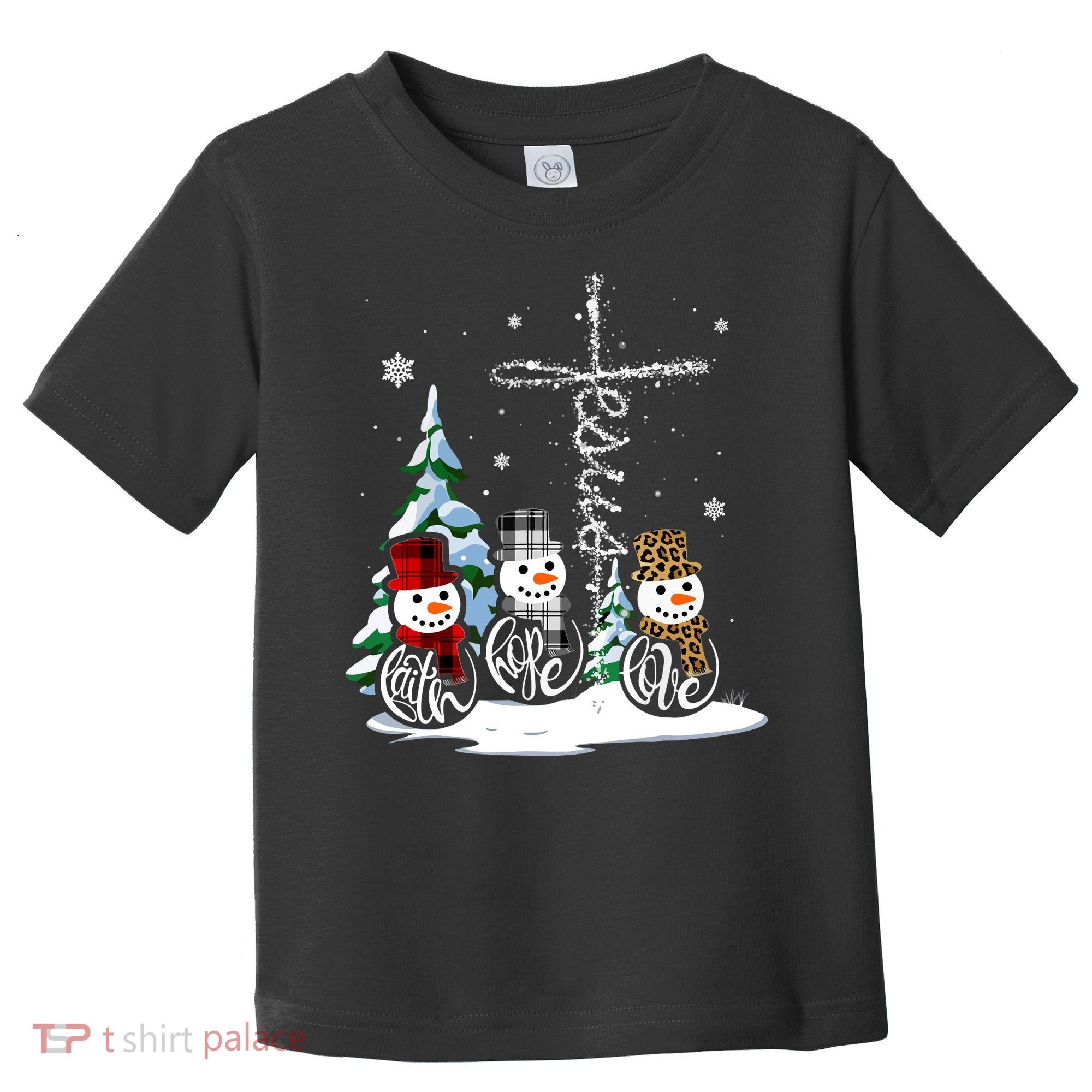 Merry Christmas Faith Hope Love Christmas Snowmen Gift Toddler T-Shirt