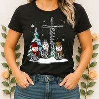 Merry Christmas Faith Hope Love Christmas Snowmen Gift Women's T-Shirt thumb 2