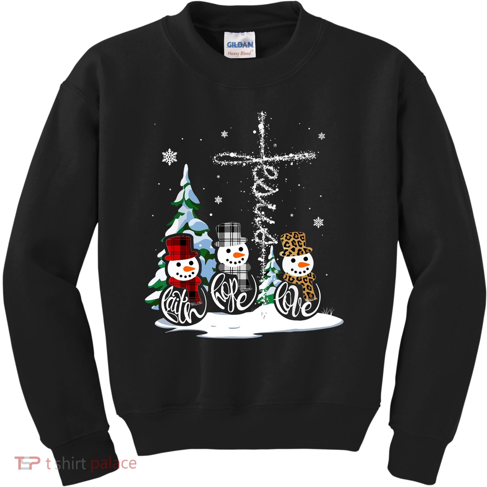 Merry Christmas Faith Hope Love Christmas Snowmen Gift Kids Sweatshirt