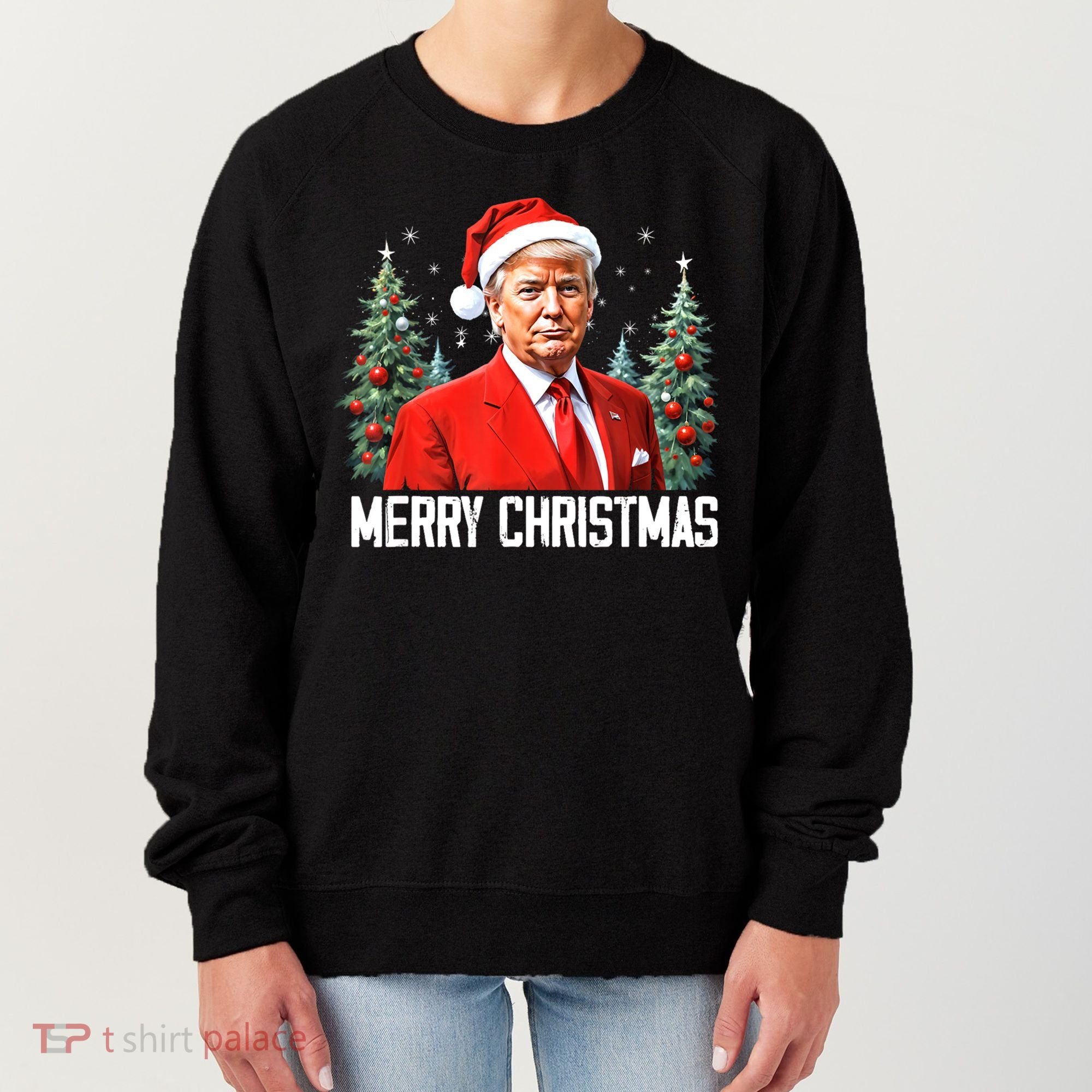 Merry Christmas Funny Santa Trump 2024 Xmas Gift Women's Sweatshirt