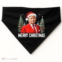 Merry Christmas Funny Santa Trump 2024 Xmas Gift USA-Made Doggie Bandana thumb 0