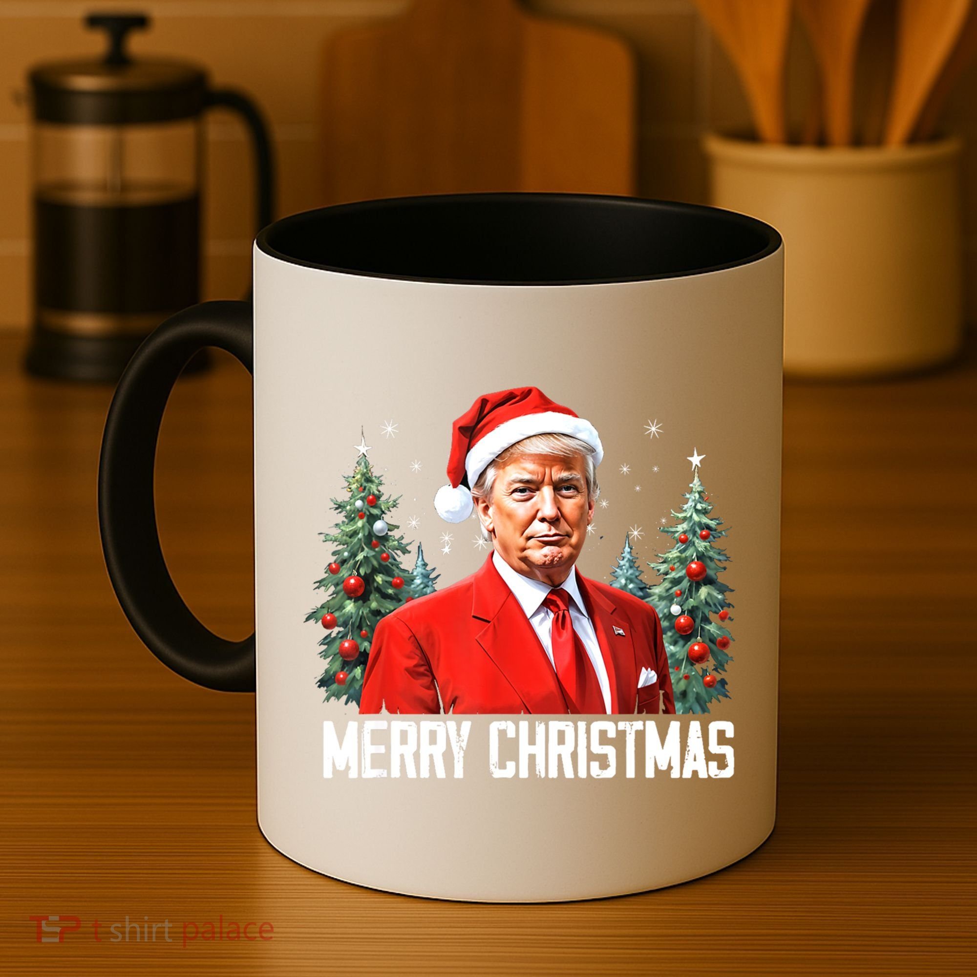 Merry Christmas Funny Santa Trump 2024 Xmas Gift Coffee Mug