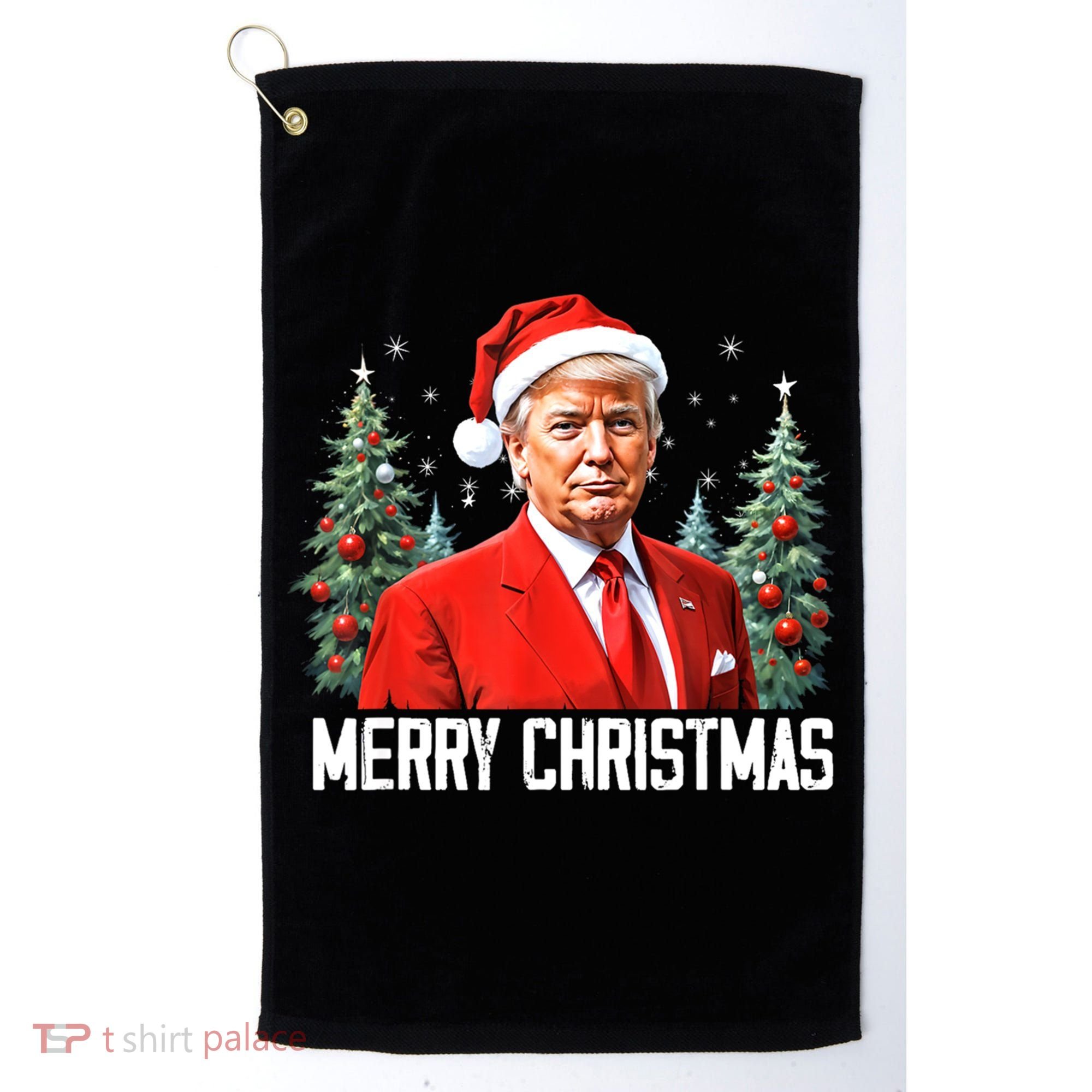 Merry Christmas Funny Santa Trump 2024 Xmas Gift Golf Towel