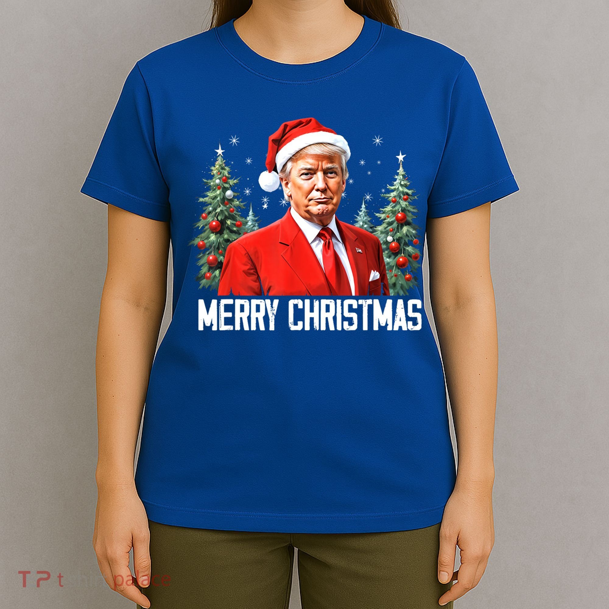 Merry Christmas Funny Santa Trump 2024 Xmas Gift T-Shirt