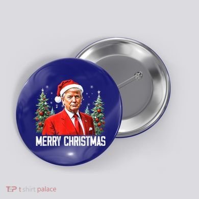Merry Christmas Funny Santa Trump 2024 Xmas Gift Button