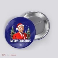 Merry Christmas Funny Santa Trump 2024 Xmas Gift Button thumb 0