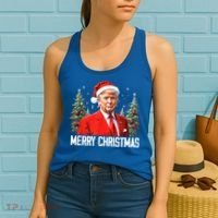 Merry Christmas Funny Santa Trump 2024 Xmas Gift Women's Tank Top thumb 2