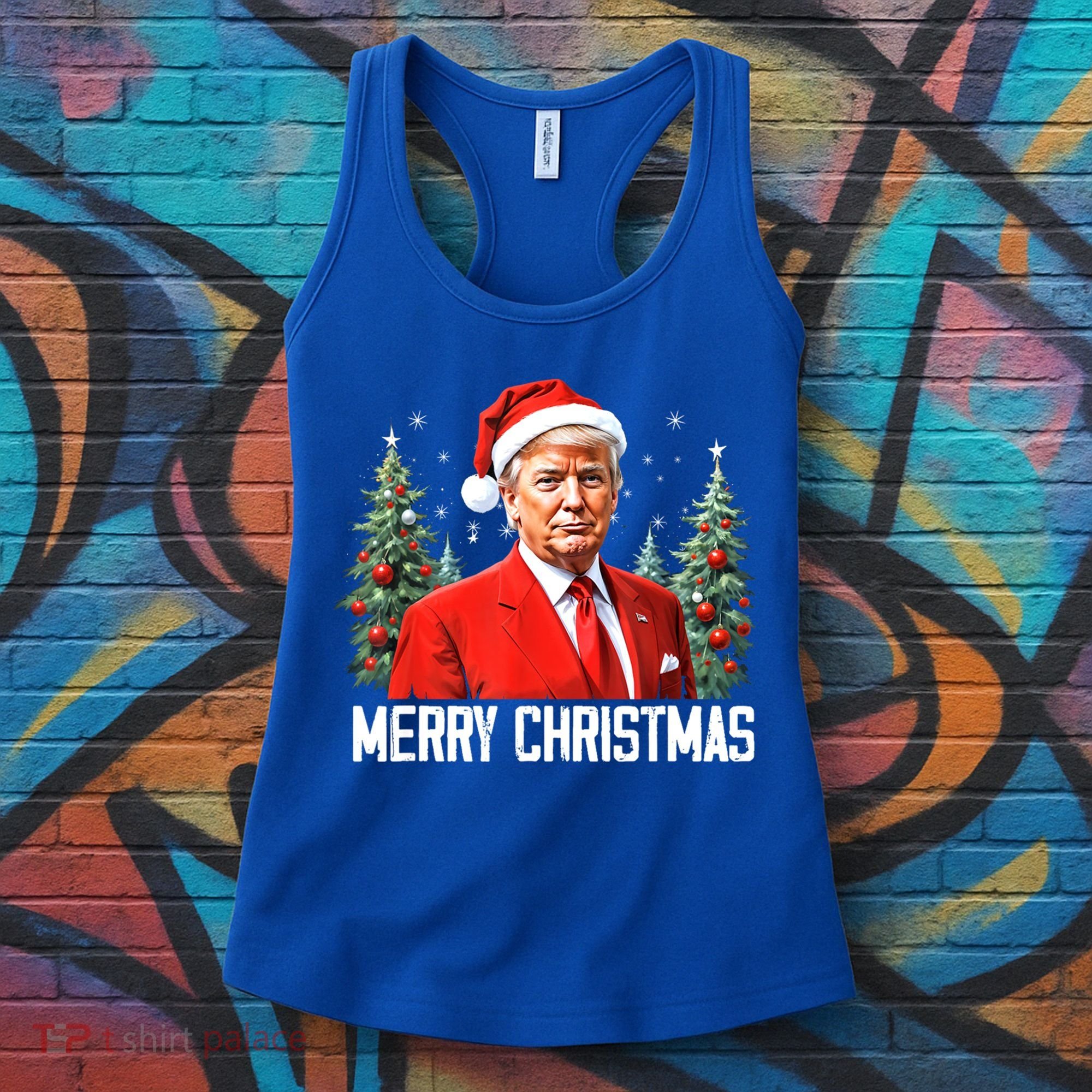 Merry Christmas Funny Santa Trump 2024 Xmas Gift Women's Tank Top