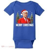 Merry Christmas Funny Santa Trump 2024 Xmas Gift Baby Bodysuit thumb 0