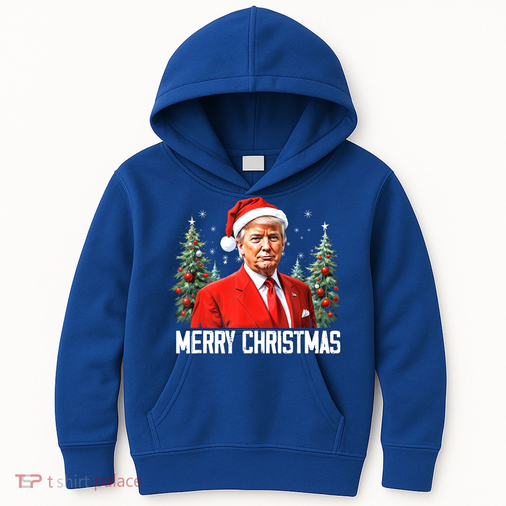 Merry Christmas Funny Santa Trump 2024 Xmas Gift Kids Hoodie