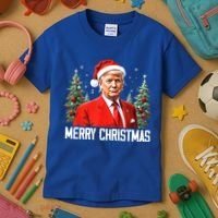 Merry Christmas Funny Santa Trump 2024 Xmas Gift Kids T-Shirt thumb 3
