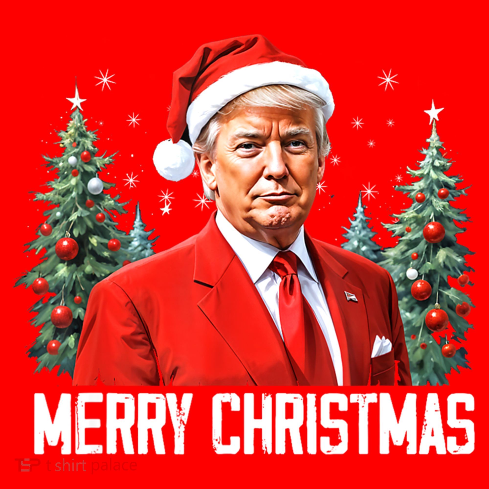 Merry Christmas Funny Santa Trump 2024 Xmas Gift Santa Hat