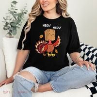 Meow Cat Funny Thanksgiving Turkey Comfort Colors T-Shirt thumb 2
