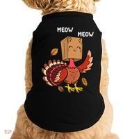 Meow Cat Funny Thanksgiving Turkey Doggie Tank thumb 0