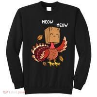 Meow Cat Funny Thanksgiving Turkey Sweatshirt thumb 0