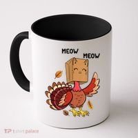 Meow Cat Funny Thanksgiving Turkey Coffee Mug thumb 0