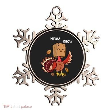 Meow Cat Funny Thanksgiving Turkey Ornament