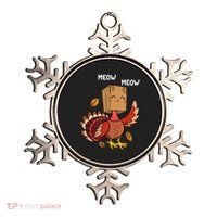 Meow Cat Funny Thanksgiving Turkey Ornament thumb 0