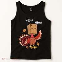 Meow Cat Funny Thanksgiving Turkey Tank Top thumb 2
