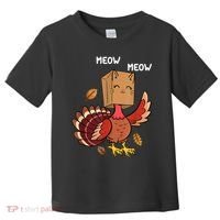 Meow Cat Funny Thanksgiving Turkey Toddler T-Shirt thumb 0