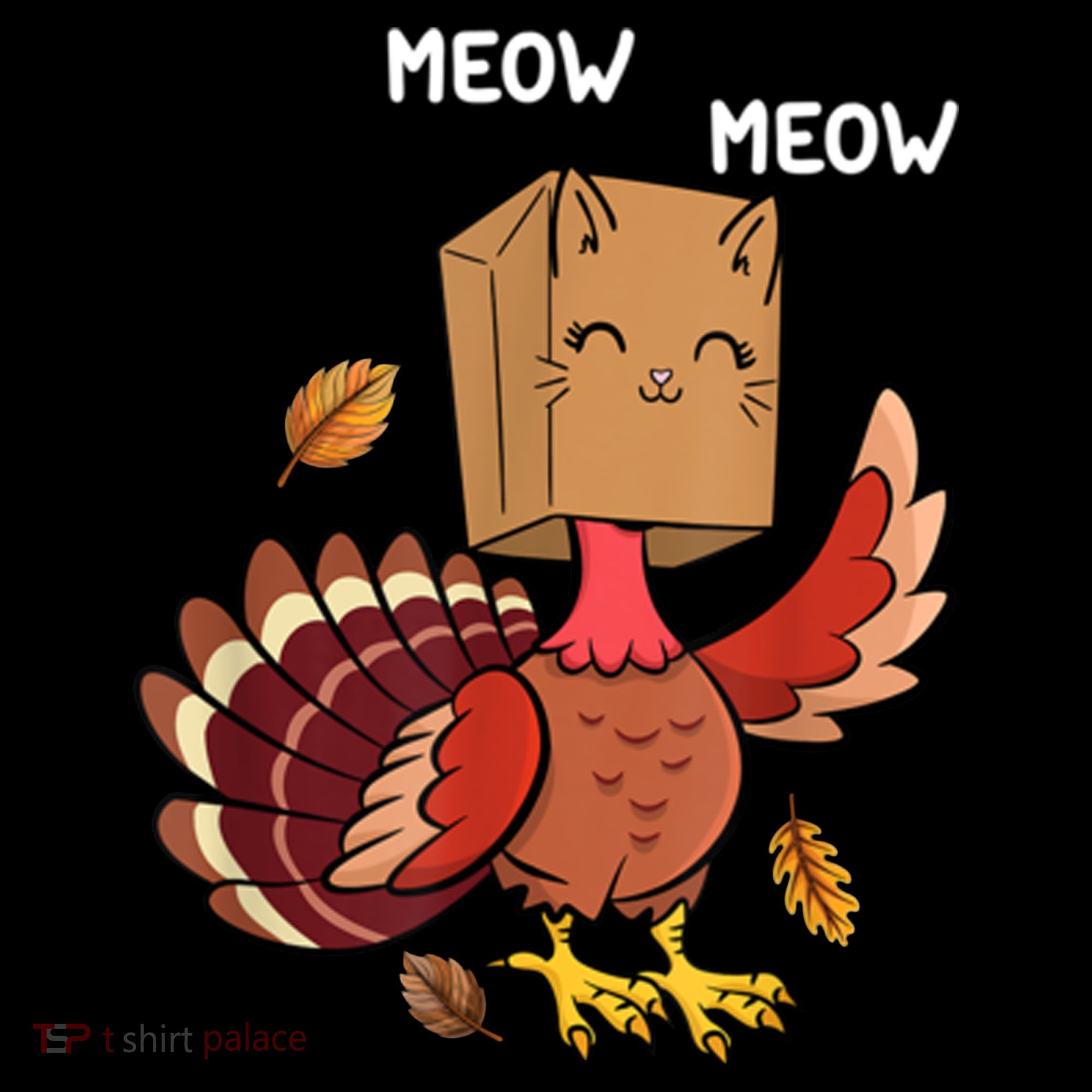 Meow Cat Funny Thanksgiving Turkey Kids Sweatshirt