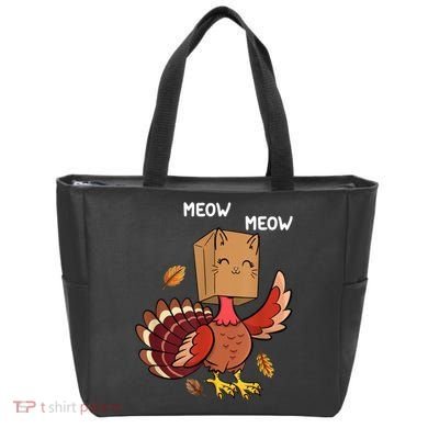 Meow Cat Funny Thanksgiving Turkey Tote Bag