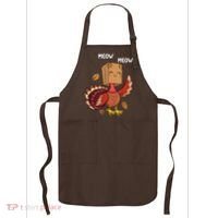 Meow Cat Funny Thanksgiving Turkey Apron thumb 0