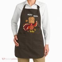 Meow Cat Funny Thanksgiving Turkey Apron thumb 2
