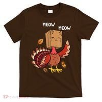 Meow Cat Funny Thanksgiving Turkey T-Shirt thumb 0