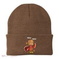 Meow Cat Funny Thanksgiving Turkey Beanie thumb 0