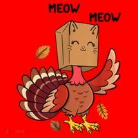 Meow Cat Funny Thanksgiving Turkey Santa Hat thumb 1