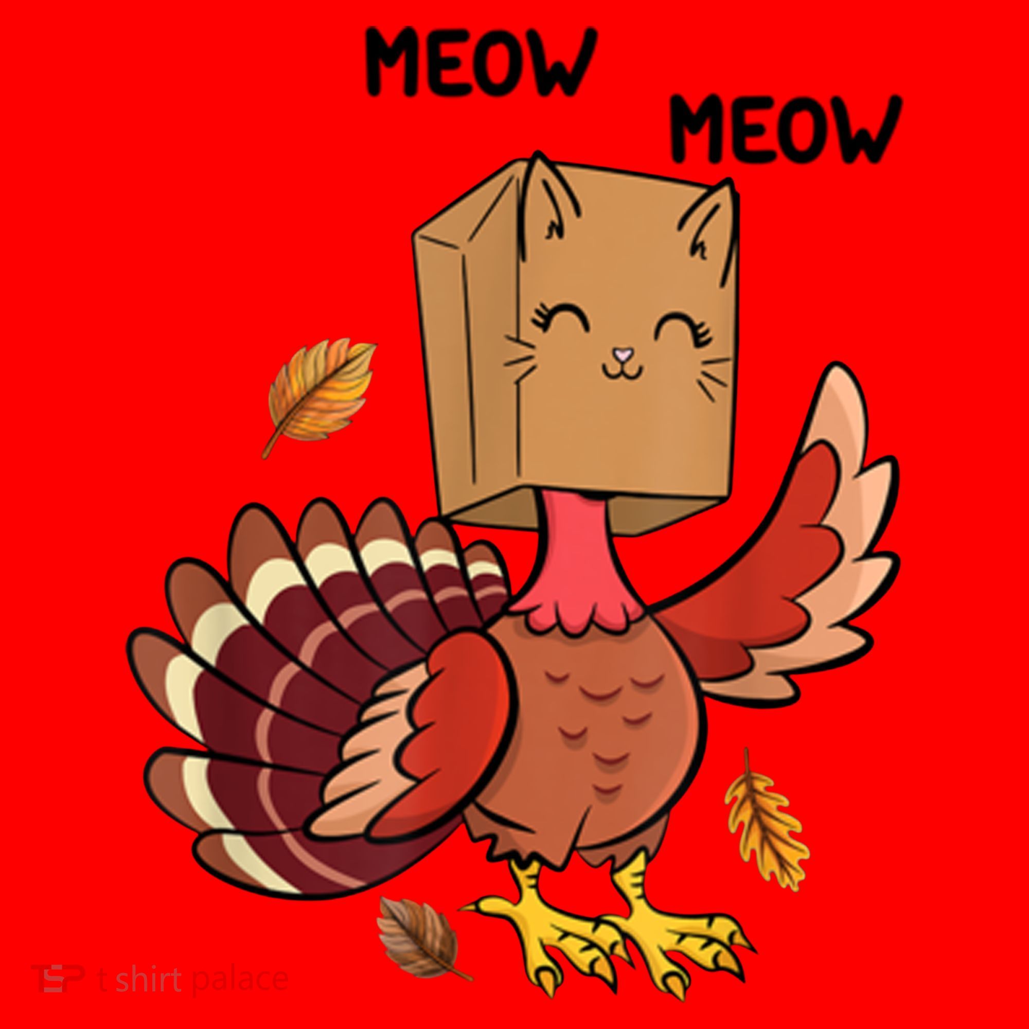 Meow Cat Funny Thanksgiving Turkey Santa Hat