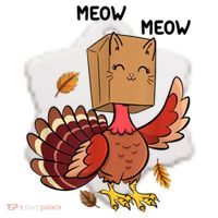 Meow Cat Funny Thanksgiving Turkey Ceramic Ornament thumb 2