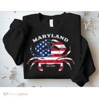Maryland Crab Flag Patriotic and Quirky Summertime USA Sweatshirt thumb 2
