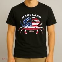 Maryland Crab Flag Patriotic and Quirky Summertime USA T-Shirt thumb 3