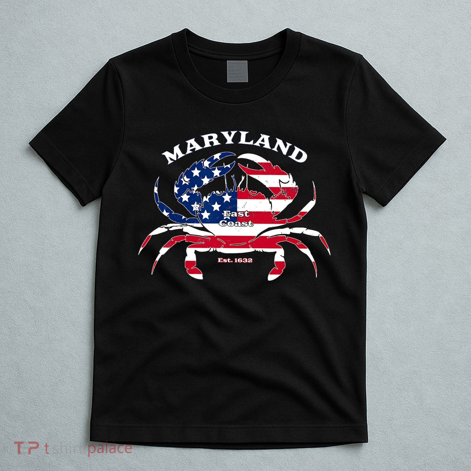 Maryland Crab Flag Patriotic and Quirky Summertime USA T-Shirt