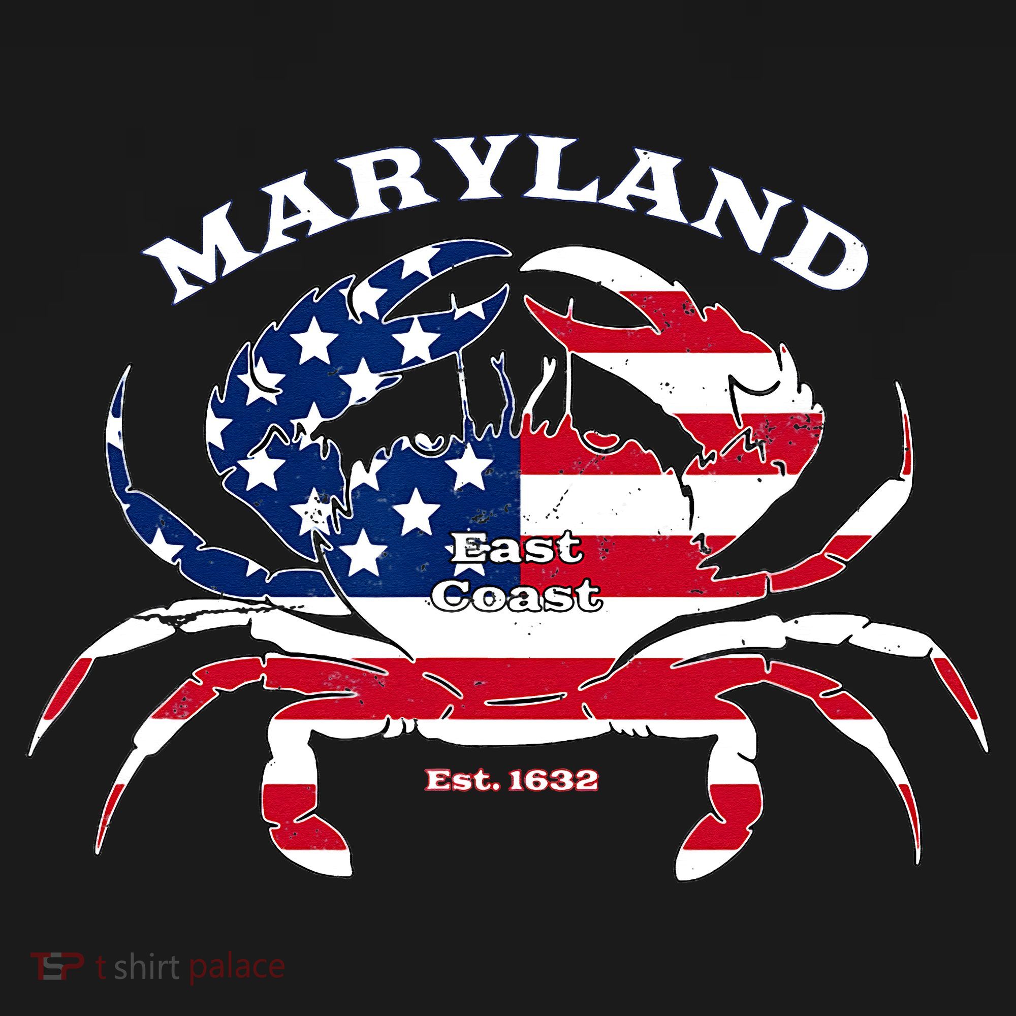 Maryland Crab Flag Patriotic and Quirky Summertime USA Women's Hoodie