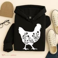 Mama Chicken Floral Mom Lover Mother Grandma Hoodie thumb 4