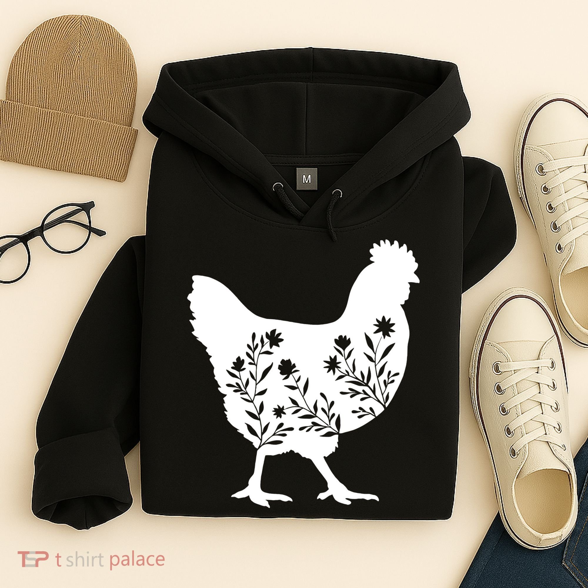 Mama Chicken Floral Mom Lover Mother Grandma Hoodie