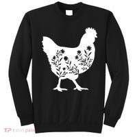 Mama Chicken Floral Mom Lover Mother Grandma Sweatshirt thumb 0
