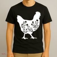 Mama Chicken Floral Mom Lover Mother Grandma T-Shirt thumb 3