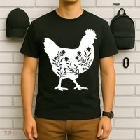 Mama Chicken Floral Mom Lover Mother Grandma T-Shirt thumb 6