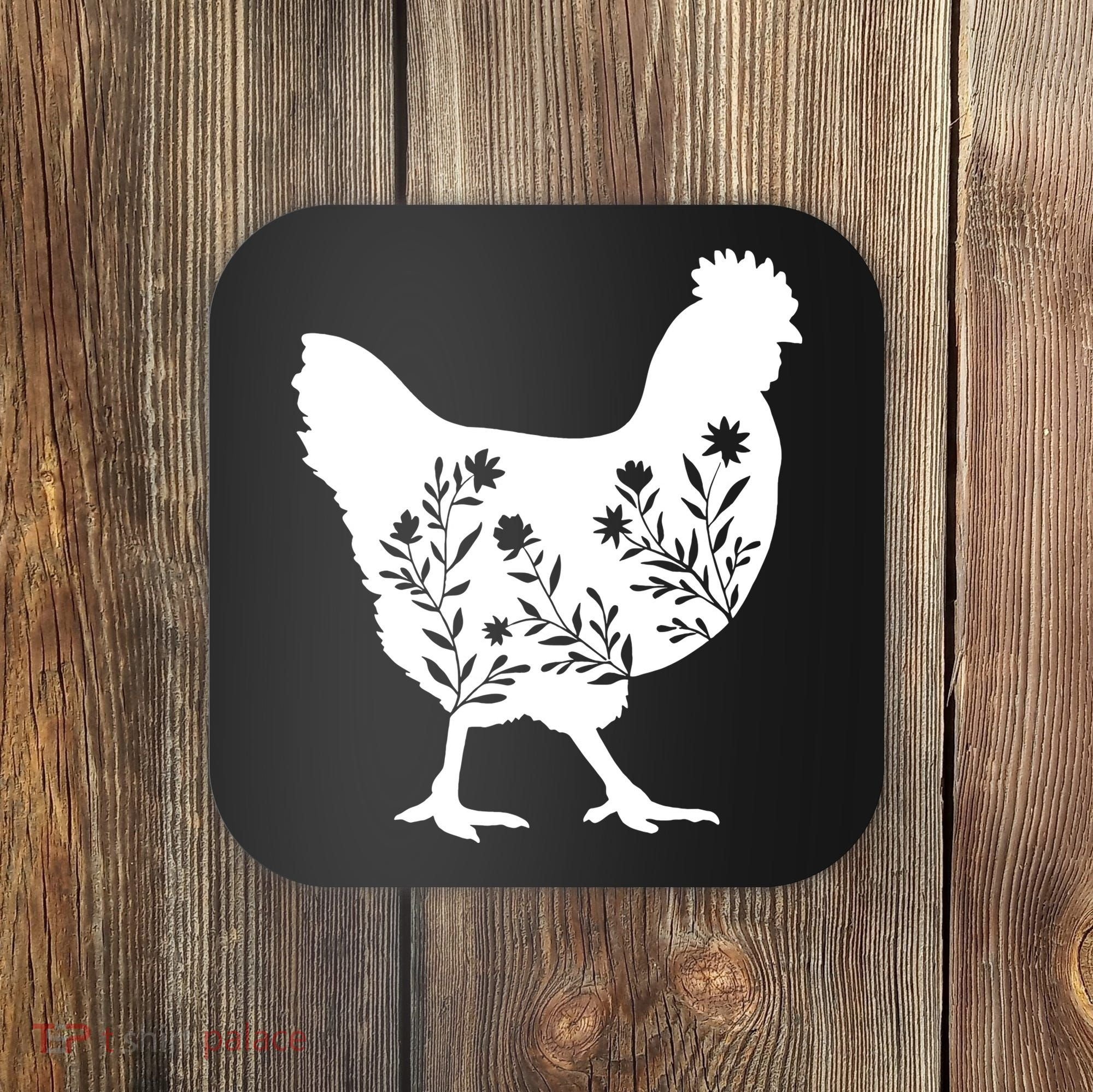 Mama Chicken Floral Mom Lover Mother Grandma Coaster