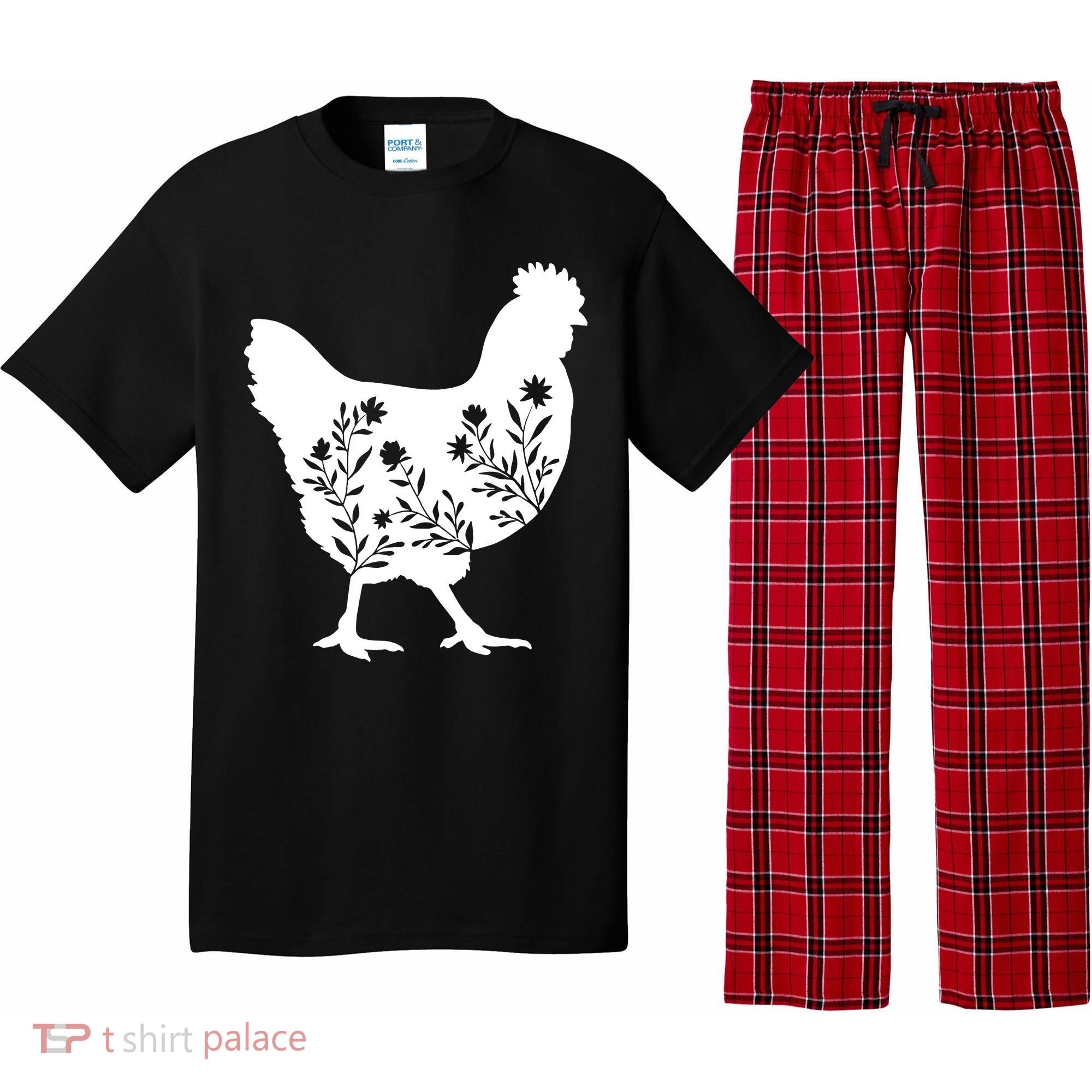 Mama Chicken Floral Mom Lover Mother Grandma Pajama Set