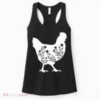 Mama Chicken Floral Mom Lover Mother Grandma Women's Tank Top thumb 0
