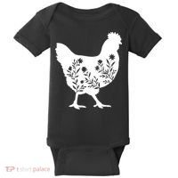Mama Chicken Floral Mom Lover Mother Grandma Baby Bodysuit thumb 0
