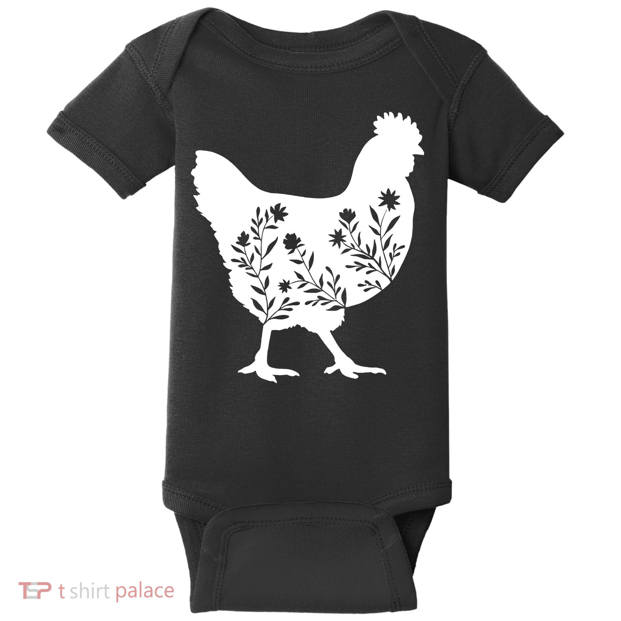 Mama Chicken Floral Mom Lover Mother Grandma Baby Bodysuit